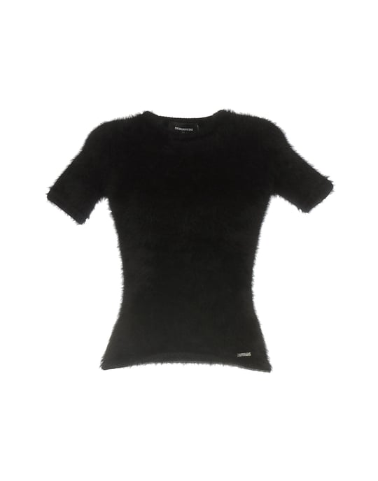 Dsquared2 Black Angora Short Sleeve Knit