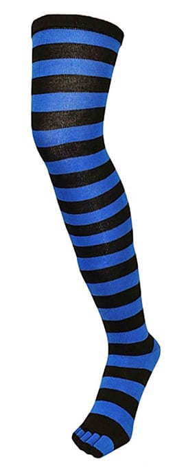 TOETOE - Herren- und Damen-Essential Feuchtigkeitsableitende Baumwolle über Kniestrümpfe mit Zehen - Schwarz & Mittelblau - Image 1