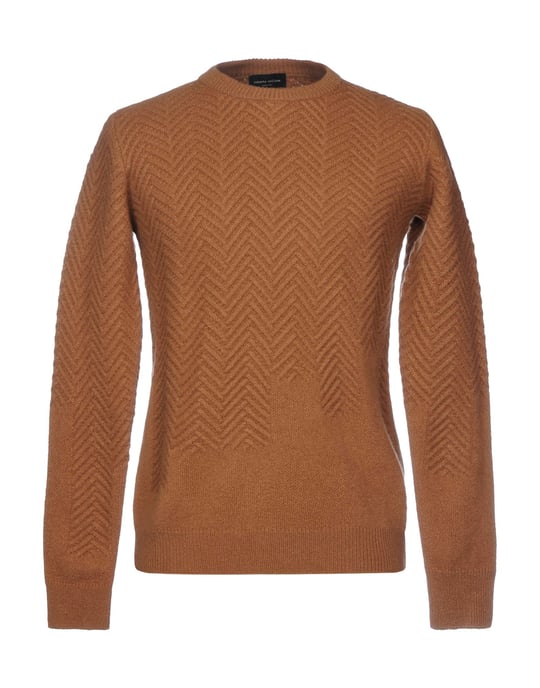 KNITWEAR Roberto Collina Brown Man Merinos Wool
