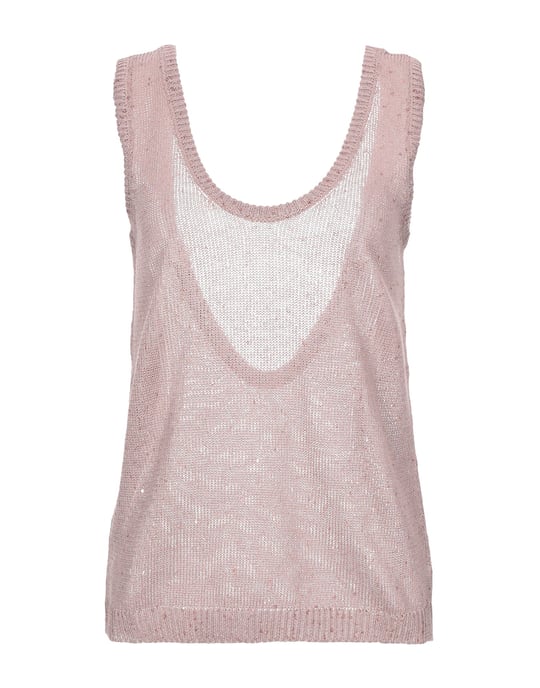 Brunello Cucinelli Woman Tops Pastel pink Linen