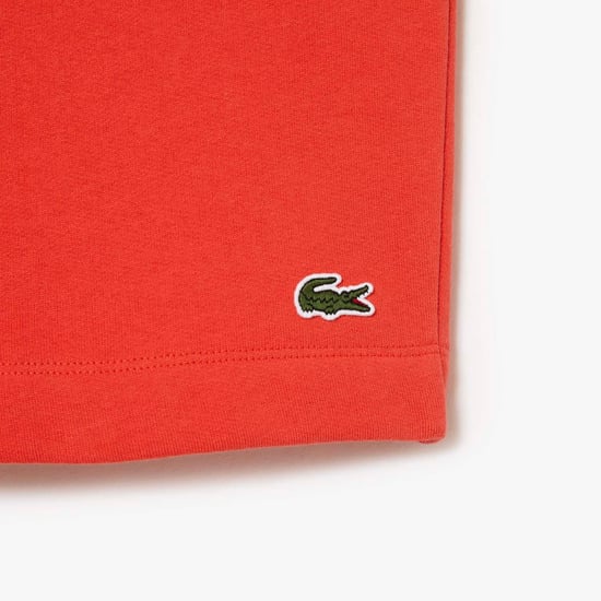Men's Lacoste Regular Fit Fleece Shorts in Orange