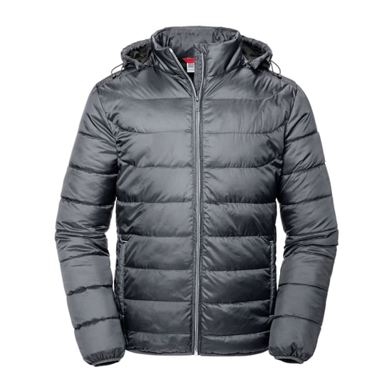 Russell Mens Nano Hooded Padded Jacket (Iron)