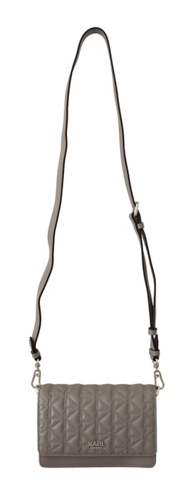 Karl Lagerfeld Women's Light Grey Leather Crossbody Bag