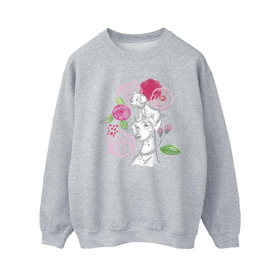Disney Womens/Ladies 101 Dalmatians Flowers Sweatshirt (Sports Grey)
