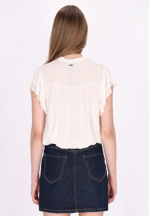 Dreimaster Bluse Damen Wollweiss - Image 4