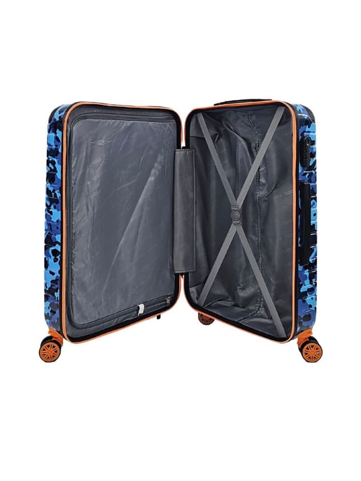 Hardshell Blue Cabin Suitcase Set Robust 8 Wheel ABS Luggage Travel Bags
