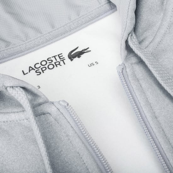 Lacoste Polyester Full Zip Hoodie - Grey