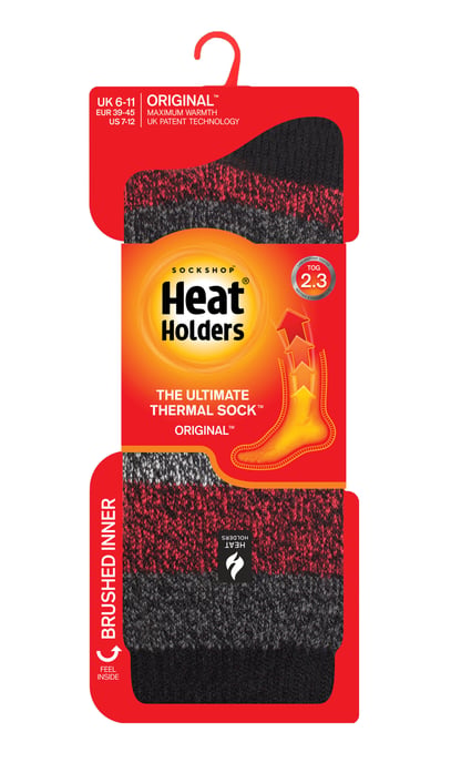 Wärmehalter - Herren extra dicke Thermosocken für den Winter | Warme flauschige Fleece Isolierte Socken | Geschenke für Männer - Schwarz / Grau / Rot (Milan) - Image 2