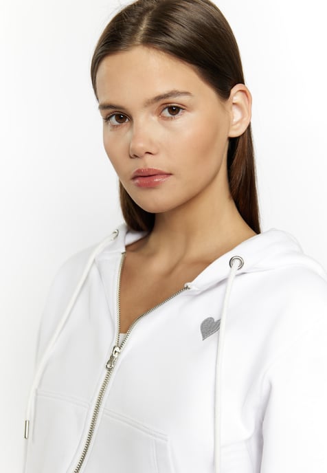 Mymo Kapuzenpullover mit Reißverschluss Damen weiss - Image 5