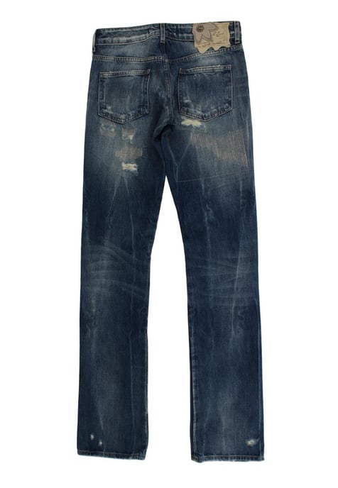 Cavalli Damen Blaue Washed Torn Baumwoll Straight Fit Jeans - Image 2