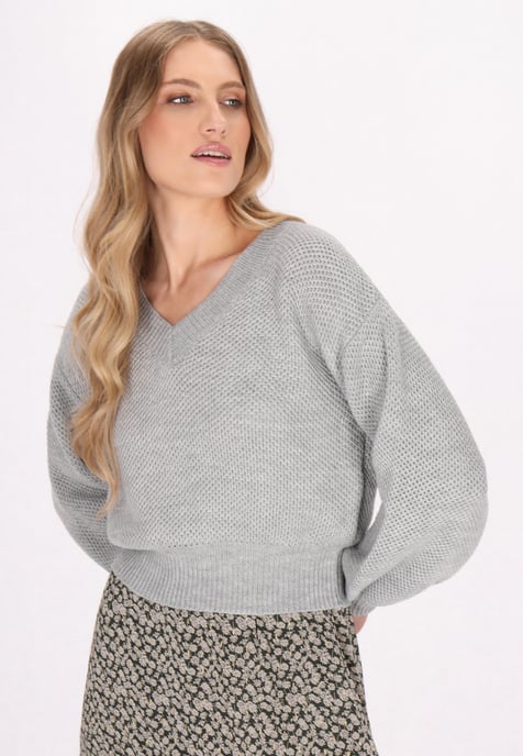 Dreimaster Pullover Damen Grau Melange - Image 3