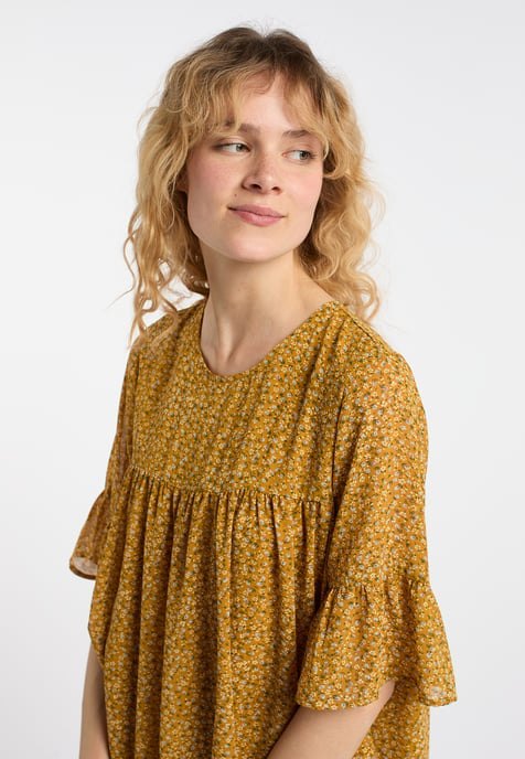 Dreimaster Kleid Damen Dunkelgelb Mehrfarbig - Image 5