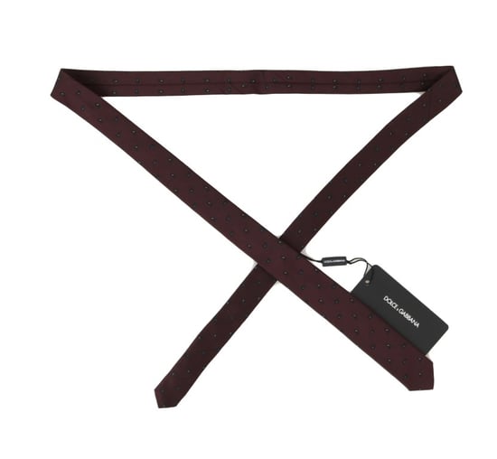 Dolce & Gabbana Cravate mince bordeaux 100% soie à motifs pour hommes - Image 3