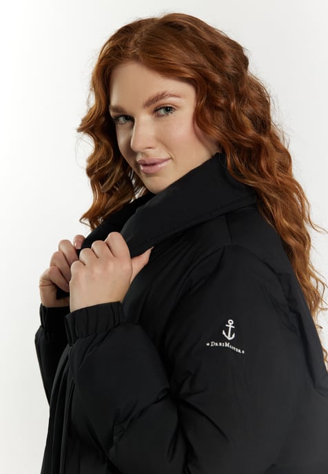 Dreimaster Wintermantel mit Wattierung Damen schwarz - Image 5