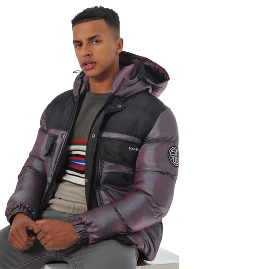 Soul Star Mens Padded Quilted Puffer Hooded Jacket