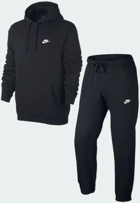 Nike Herren Sportswear Club Fleece-Trainingsanzug mit Kapuze in Schwarz - Image 1
