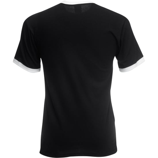 Fruit Of The Loom Herren Ringer T-Shirt (Schwarz/Weiß) - Image 2