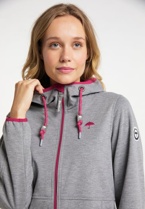 Schmuddelwedda Funktionsjacke Damen Grau Melange Dunkelrosa - Image 5