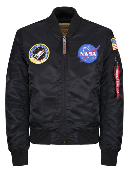 Alpha Industries Herren MA-1 VF NASA Bomberjacke in Schwarz - Image 2