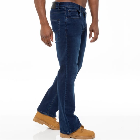 Enzo Herren Bootcut Stretch Denim Jeans - Image 4