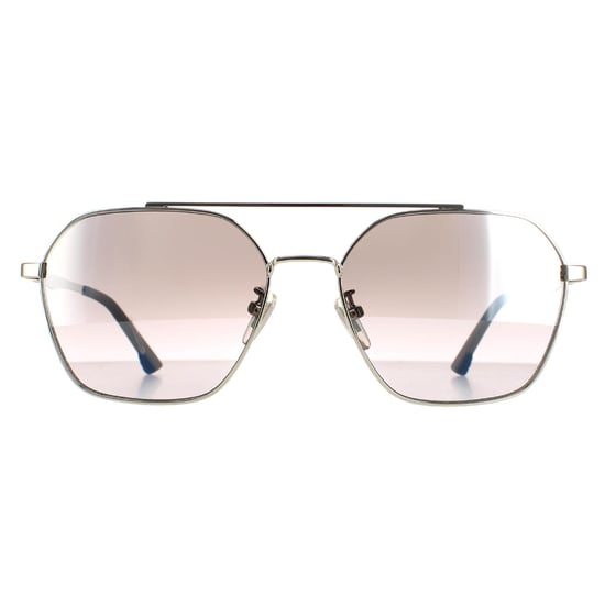 Police Aviator Mens Shiny Palladium Smoke Silver Mirror SPL771 Vibe 2