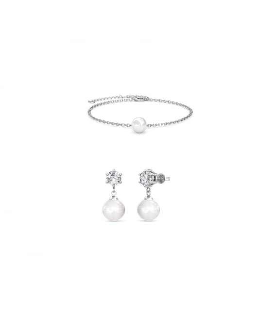 Pauline Kristall Perlen Set - Silber und Kristall - Image 2