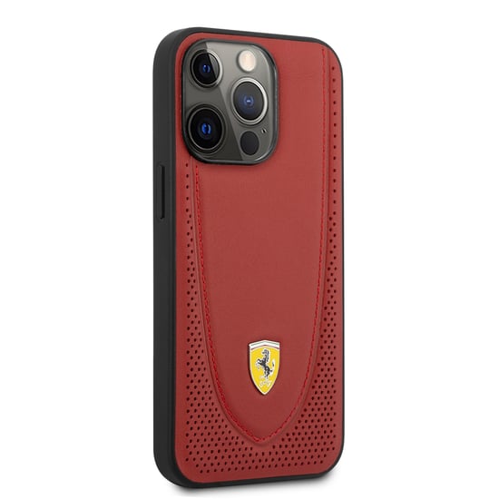 Ferrari iPhone 13 Genuine Leather Hard Phone Case