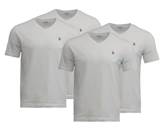 U.S. Polo Assn. 4 PACK V-neck - T-shirt basic in White