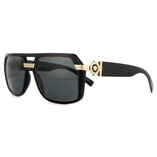 Versace Quadrat Herren Sonnenbrille Schwarz Dunkelgrau - Image 2