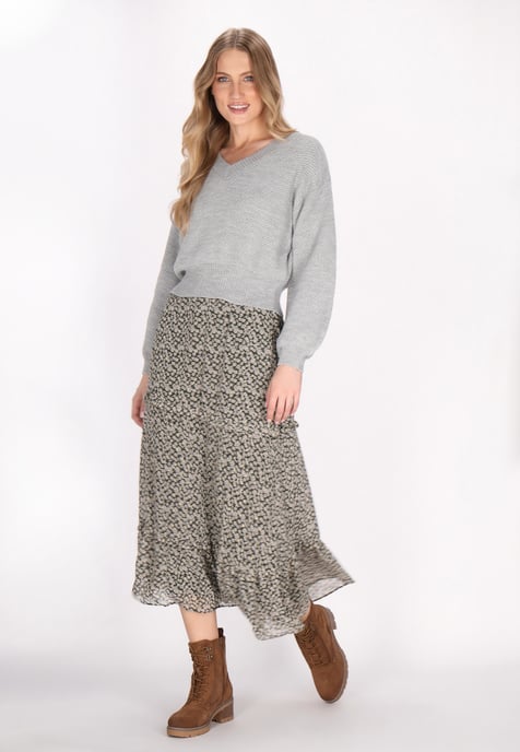 Dreimaster Pullover Damen Grau Melange - Image 2