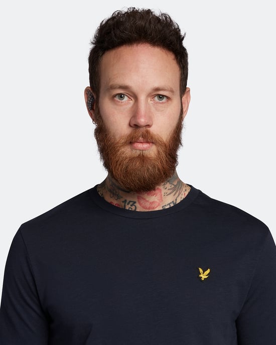 Lyle & Scott Chunky Slub T-Shirt in Marineblau - Image 4