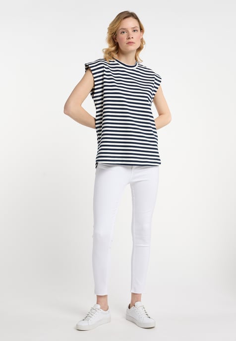Dreimaster T-Shirt Damen marine weiss - Image 2