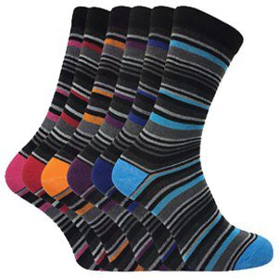 6 Paar formelle gemusterte Socken aus Baumwolle für Herren - Image 1