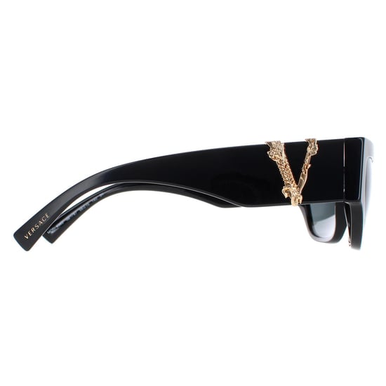 Versace Cat Eye Womens Black Dark Grey Polarized VE4383