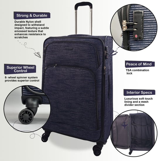 Lightweight Print 8 Wheel Luggage Travel Soft Suitcases