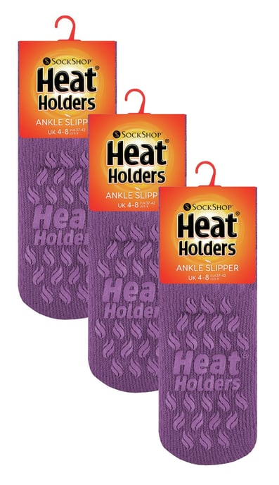 Heat Holders - 3-Paar-Multipack Damen-Slipper-Socken mit Grippern - lila - Image 2