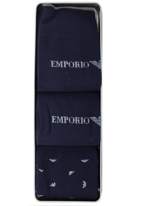 Emporio Armani Herren 3 Paar Socken Geschenk-Set in Marine - Image 4