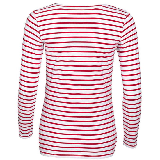 SOLS - "Marine" T-Shirt für Damen Langärmlig (Weiß/Rot) - Image 2