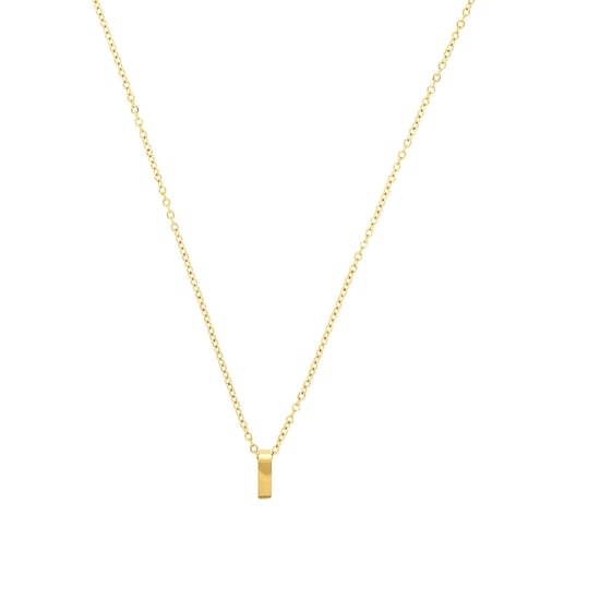 Amor chain with pendant Unisex necklace by amor, letter I, Letter, stainless steel yellow gold plated