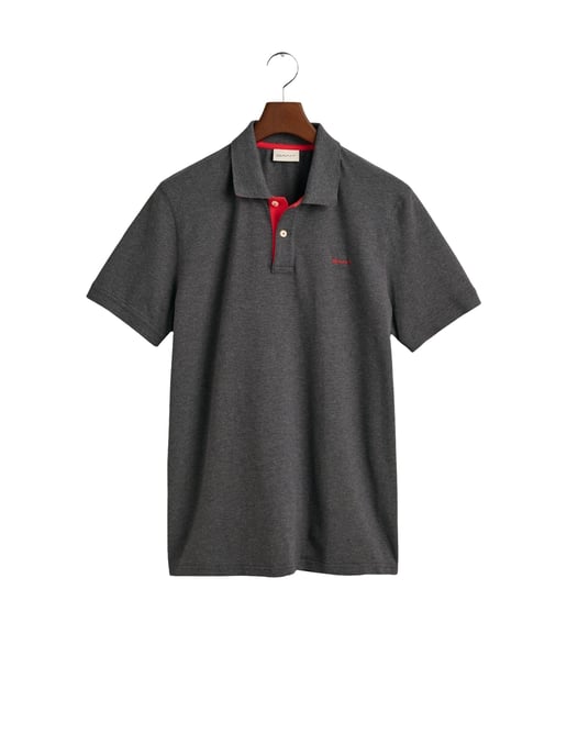 Gant Regular Fit Contrast Pique Rugger Polo  Grau - Image 5