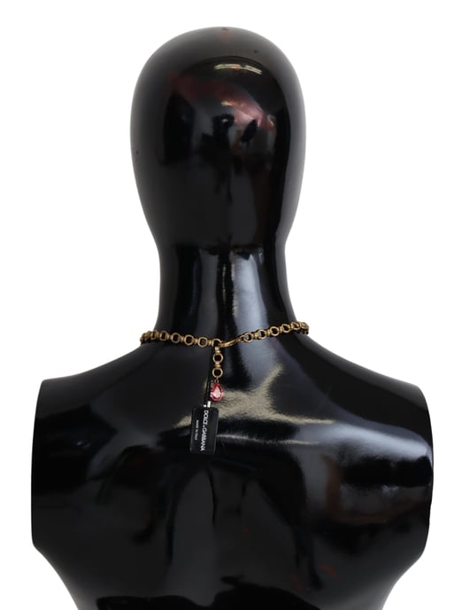 Dolce & Gabbana Fruit Pendant Fleur Crystal DG Logo Gold Collier pour femmes - Image 2