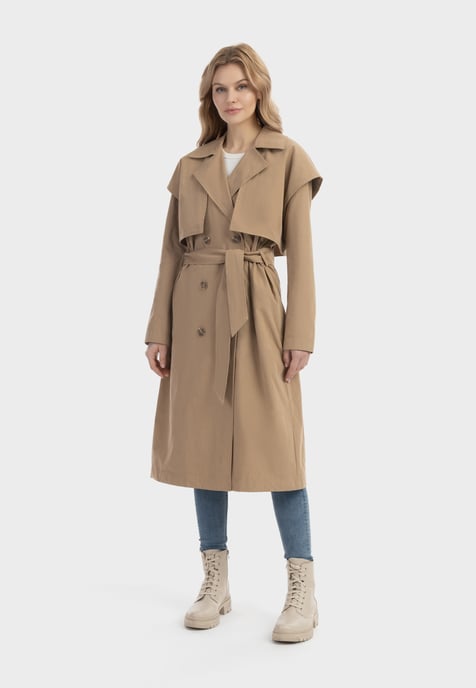 Dreimaster Trenchcoat Damen dunkelbeige - Image 2