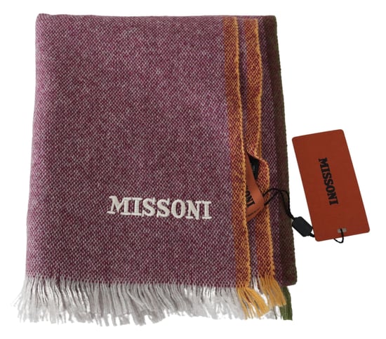 Echarpe unisexe marron 100% cachemire Missoni pour hommes - Image 4