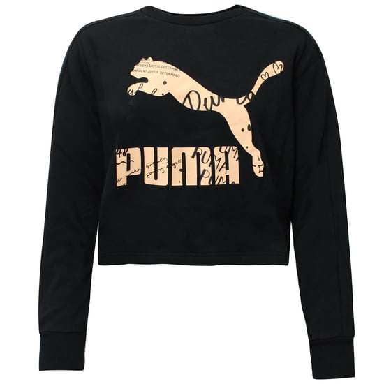 Puma Classics Logo Crew Sweatshirt Graphic Logo Black 595906 71