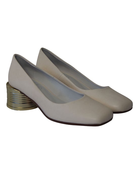 Maison Margiela Blechdose-Absatzpumps aus weißem Leder - Image 3