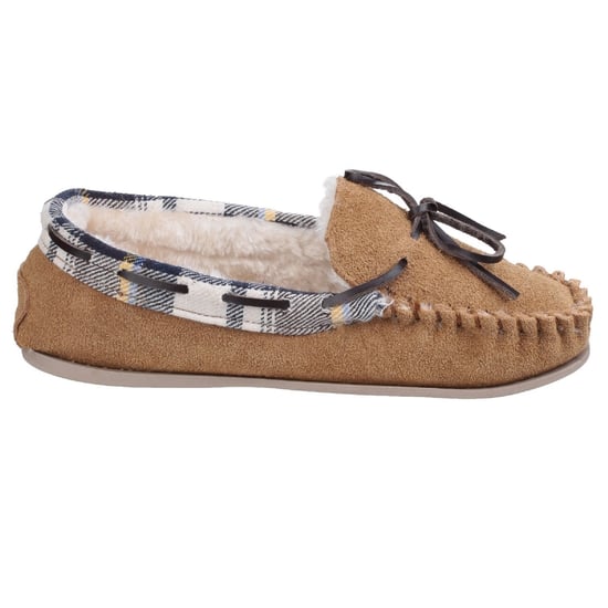 Cotswold Womens/Ladies Kilkenny Classic Fur Lined Moccasin Slippers (Tan)