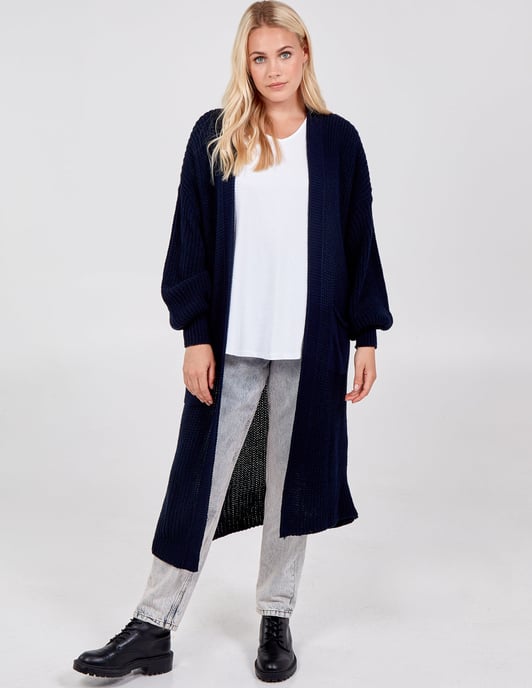Cardigan à double poche en ligne longue - Image 4