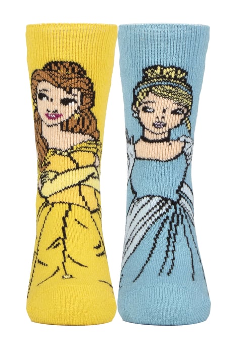 Wärmehalter Lite - Neuheit Disney Prinzessin Socken für Mädchen | Cinderella Ariel Gefrorene Belle - Belle & Cinderella - Image 1