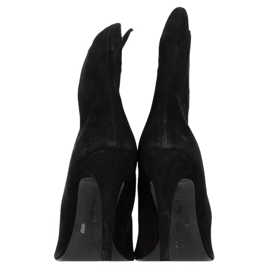 Bottega Veneta – Ankle Boots mit Flame-Absatz aus schwarzem Wildleder - Image 5