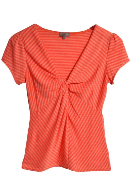 Striped Twist Front Top